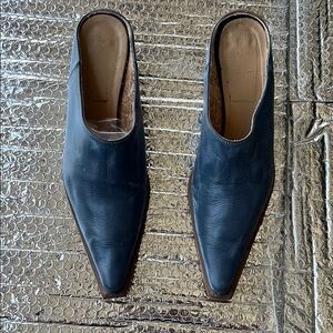 Woman’s Italian Blue Leather Slip-On Shoes